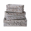 Cassetta in legno di abete "Stelle" 35X18H10 in set di tre