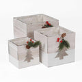 Cassetta natalizia bianca, 20x20x18 cm, set di 3 (kit da 3)