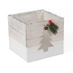 Cassetta natalizia bianca, 20x20x18 cm, set di 3 (kit da 3)