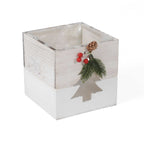 Cassetta natalizia bianca, 20x20x18 cm, set di 3 (kit da 3)