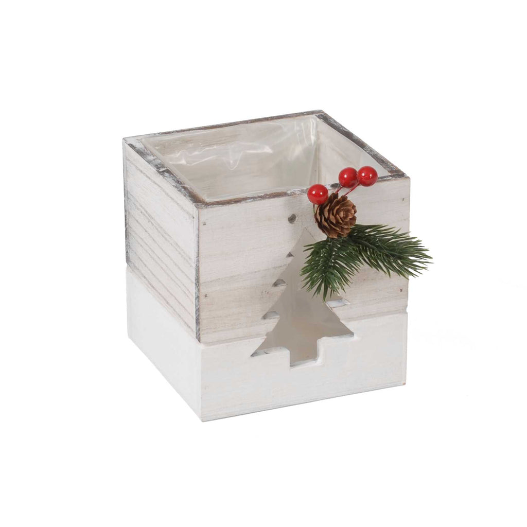 Cassetta natalizia bianca, 20x20x18 cm, set di 3 (kit da 3)