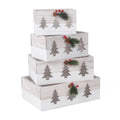 Cassette natalizie bianche, set da 4, 35x24H12 cm