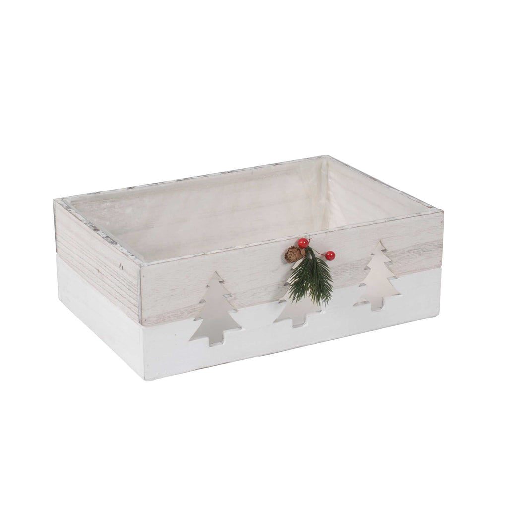 Cassette natalizie bianche, set da 4, 35x24H12 cm