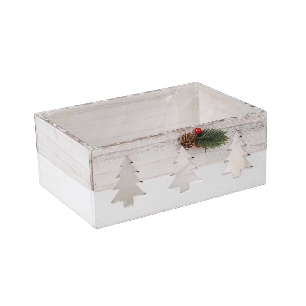 Cassette natalizie bianche, set da 4, 35x24H12 cm