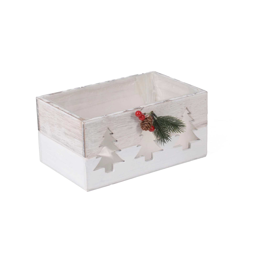 Cassette natalizie bianche, set da 4, 35x24H12 cm