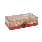 Cassette natalizie rosse, set di 3, 35x20x10 cm