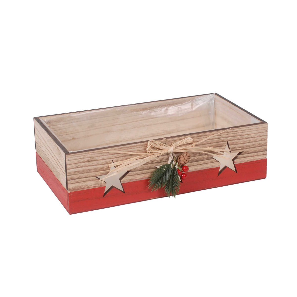 Cassette natalizie rosse, set di 3, 35x20x10 cm