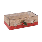 Cassette natalizie rosse, set di 3, 35x20x10 cm