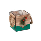Cassetta natalizia verde, set di 3, 20x20H18 cm