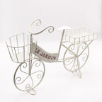 Portavaso bicicletta in metallo bianco, 57X12H42 cm