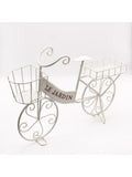 Portavaso bicicletta in metallo bianco, 57X12H42 cm