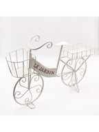Portavaso bicicletta in metallo bianco, 57X12H42 cm