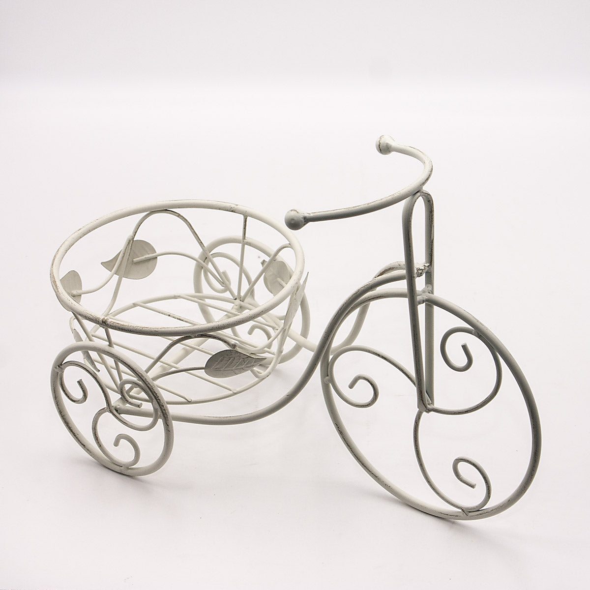 Portavaso bicicletta in metallo bianco, 40x19x26 cm