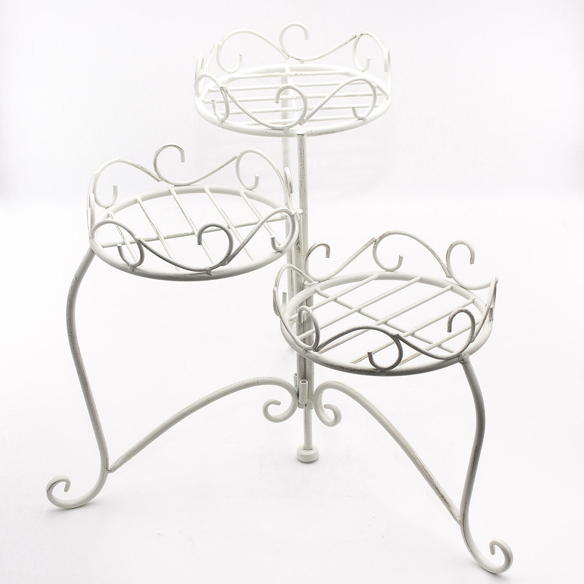 Portavaso in metallo bianco, 51X40H39 cm