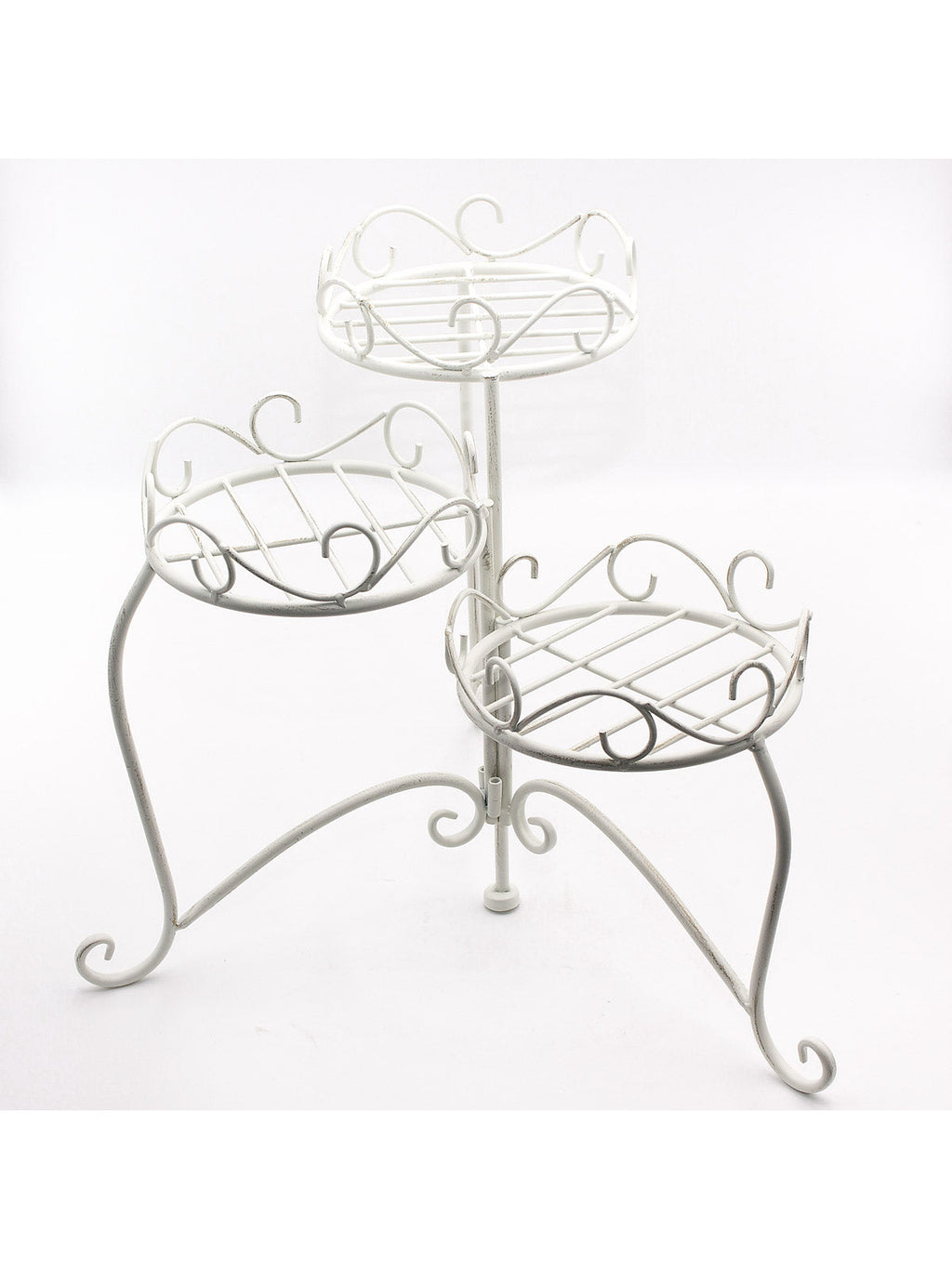 Portavaso in metallo bianco, 51X40H39 cm