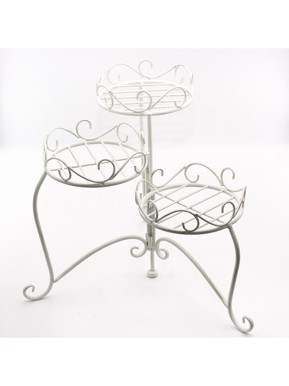 Portavaso in metallo bianco, 51X40H39 cm