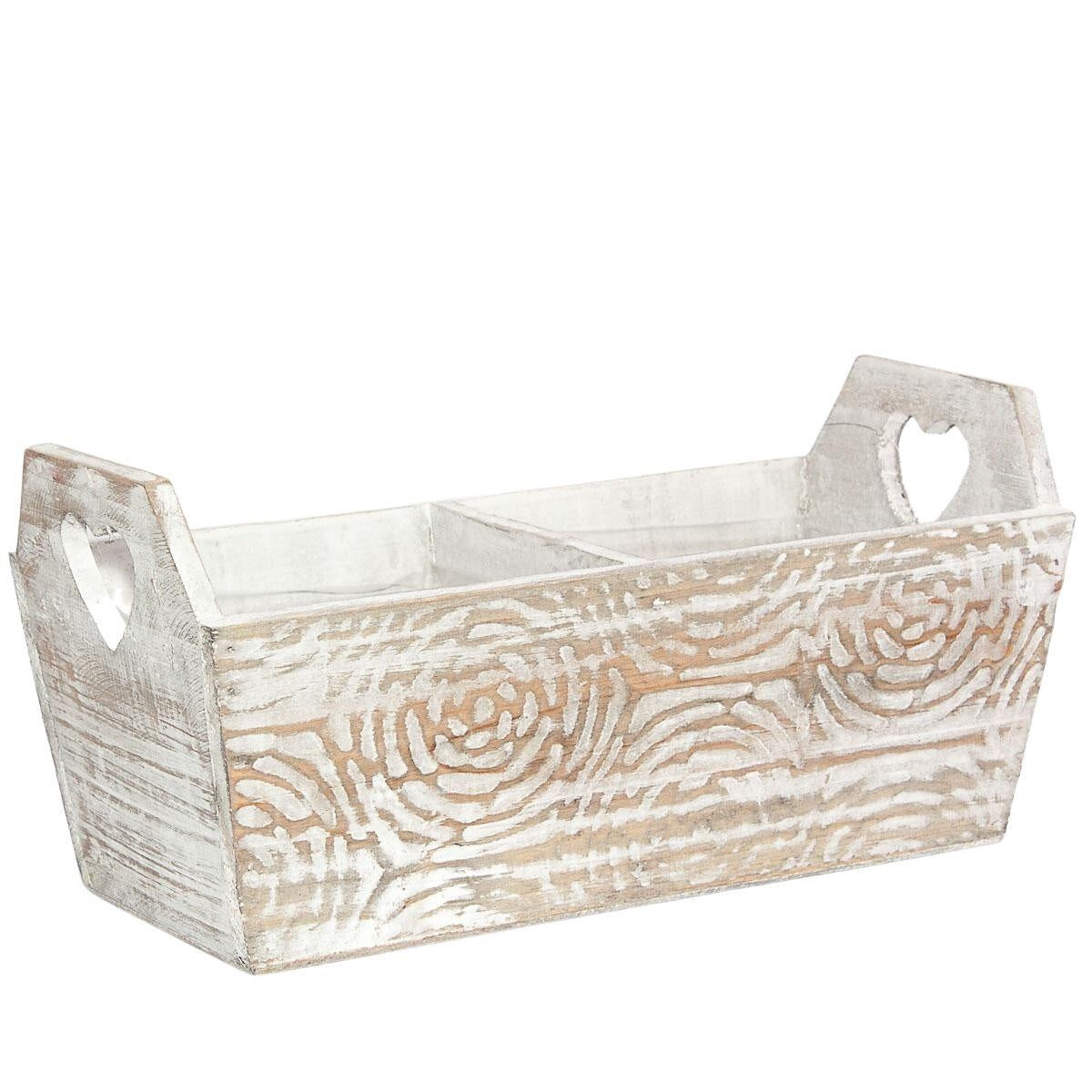 Cassetta per fiori in legno di abete, 28x13H10 cm (kit da 5)