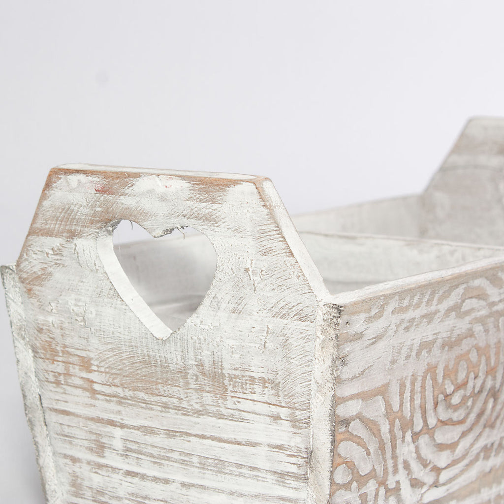 Cassetta per fiori in legno di abete, 28x13H10 cm (kit da 5)