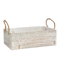 Portavaso in legno di abete con manici in corda, 28x13H10 cm (kit da 3)