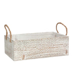 Portavaso in legno di abete con manici in corda, 28x13H10 cm (kit da 3)
