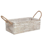 Vaschetta in legno di abete e corda, 24x12x8 cm (kit da 5)
