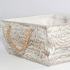 Vaschetta in legno di abete con manici in corda, 21x21H10 cm (kit da 5)