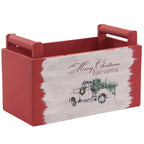 Cassetta natalizia in legno di abete Merry Christmas, 26x13x16 cm (kit da 3)