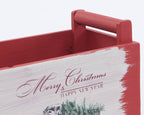 Cassetta natalizia in legno di abete Merry Christmas, 26x13x16 cm (kit da 3)
