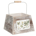 Portavaso quadrato in legno di abete con manico, 20x20x14 cm (kit da 5)