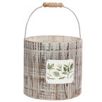 Portavaso Mimosa in abete con manico, Ø20H19 cm (kit da 3)