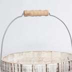 Portavaso Mimosa in abete con manico, Ø20H19 cm (kit da 3)