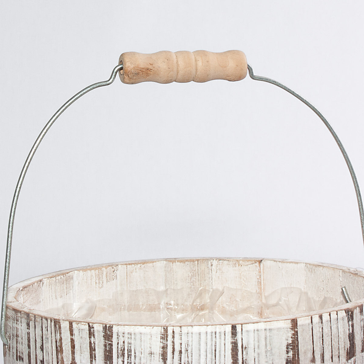 Portavaso Mimosa in abete con manico, Ø20H19 cm (kit da 3)