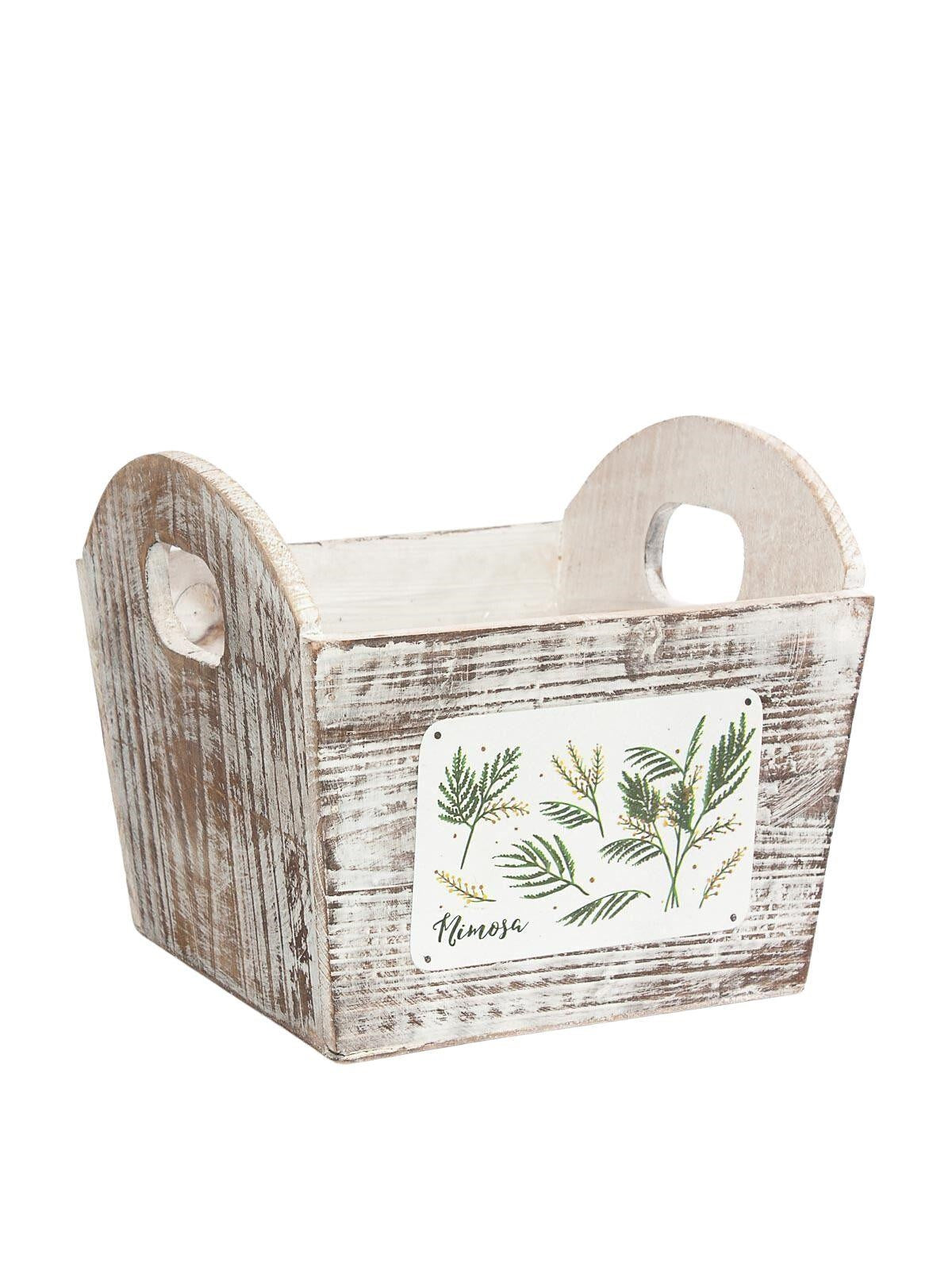Vaschetta in legno di abete "Mimosa", 19,5X19,5H13 cm (kit da 5)