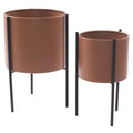 Portavaso in metallo nero, Ø25H35 cm, set di 2