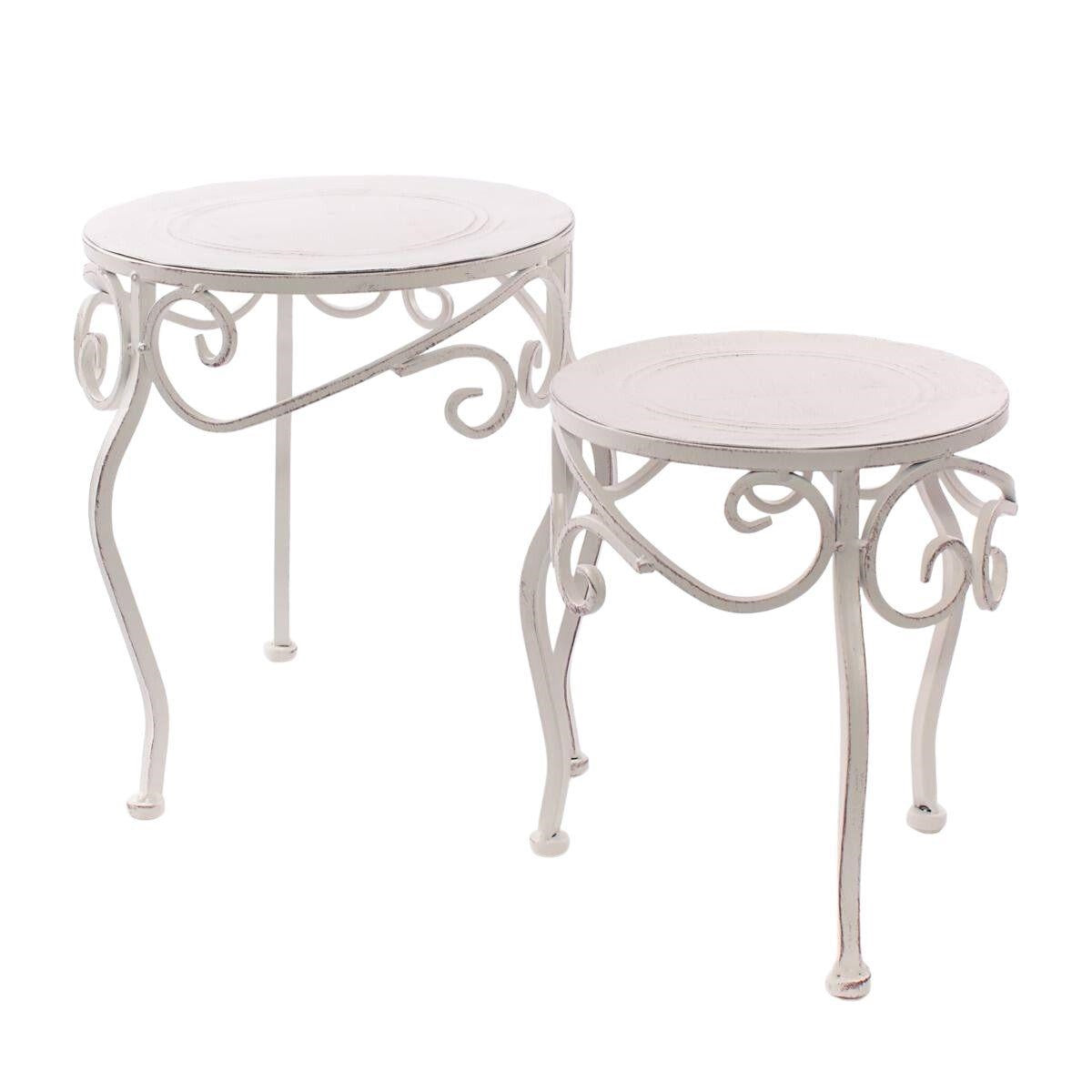 Portavasi in ferro bianco, set da 2, Ø27H32 cm