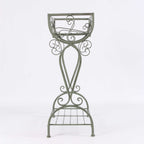 Fioriera in ferro verde anticato, 61x26x70 cm