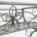 Fioriera in ferro verde anticato, 61x26x70 cm