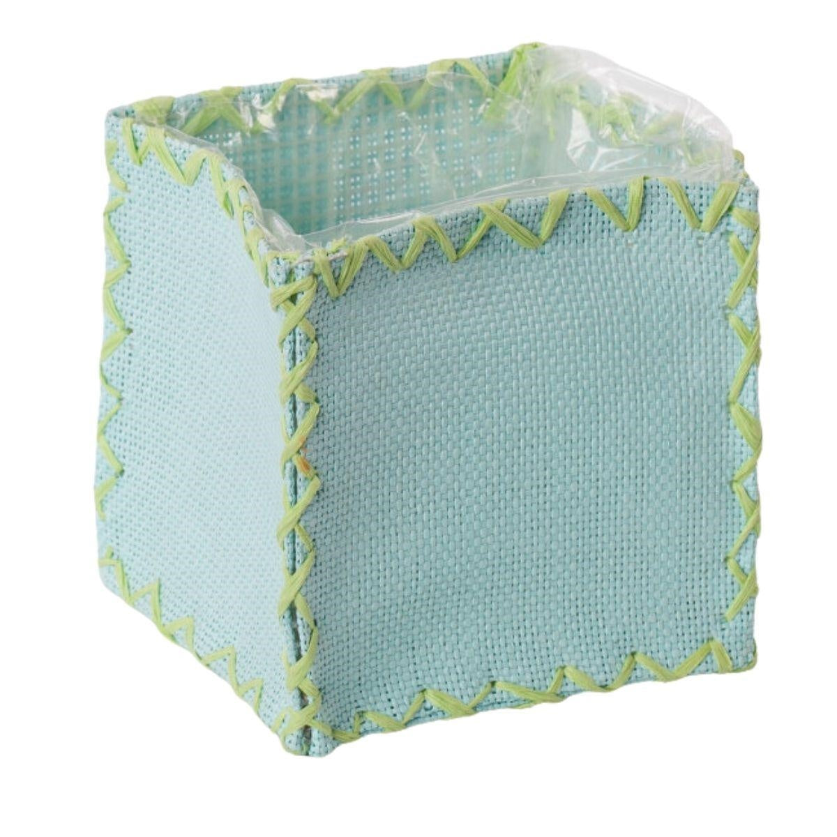 Portavaso azzurro in carta e pvc, 14x14H14 cm (kit da 10)