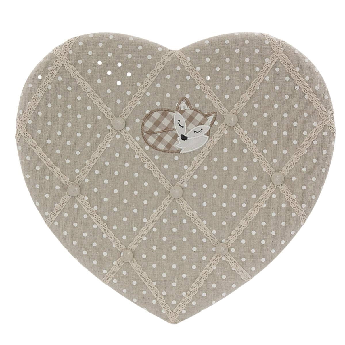 Bacheca in stoffa con decorazione volpe, 43H40 cm (kit da 3)