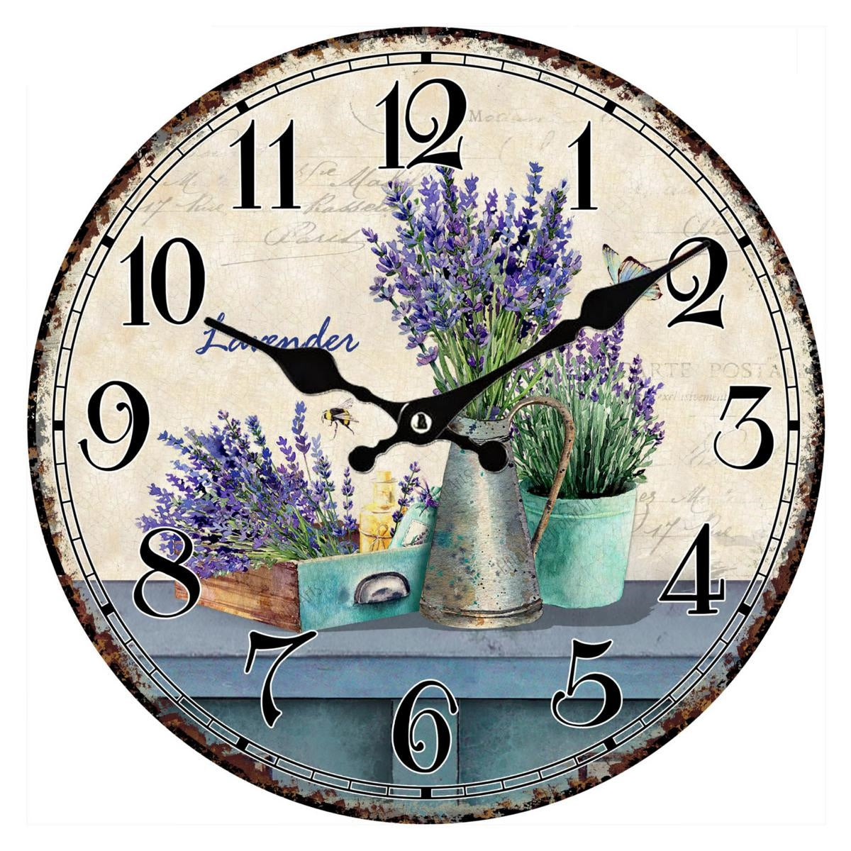 Orologio da parete in mdf Lavanda, Ø34 cm (kit da 3)