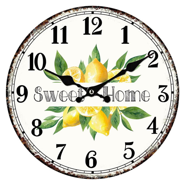 Orologio in mdf "Sweet Home Limoni", Ø34 cm