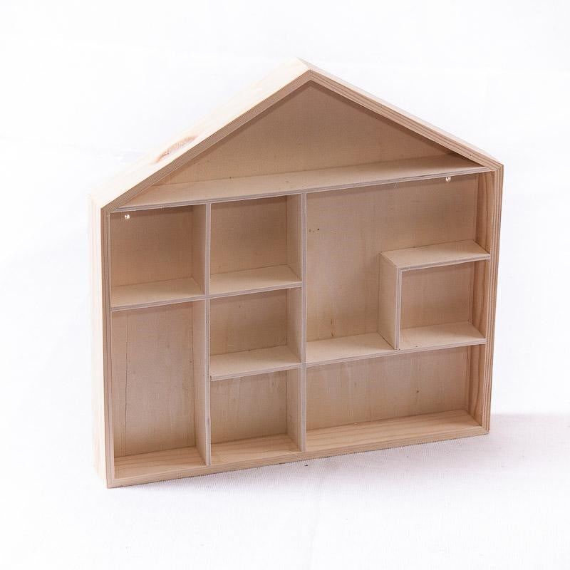 Bacheca a casetta in legno di Paulownia, 32x5H32 cm (kit da 5)
