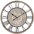 Orologio in legno di abete e metallo, Ø50 cm