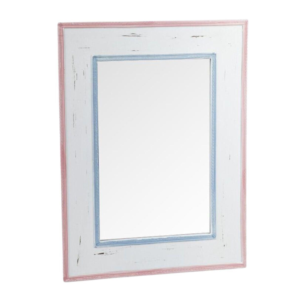 Specchio rettangolare con cornice in abete, 60H80 cm