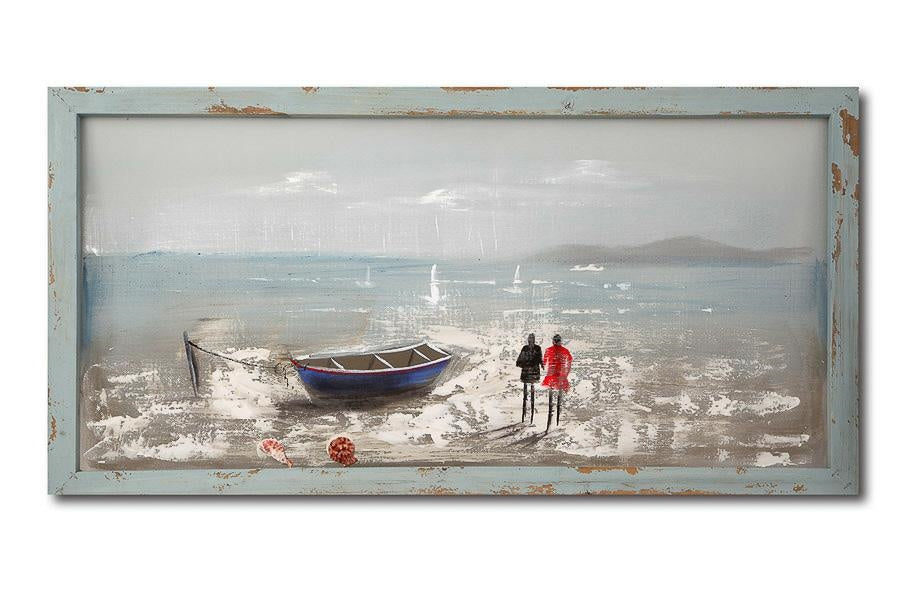 Quadro dipinto mare, 50x100 cm