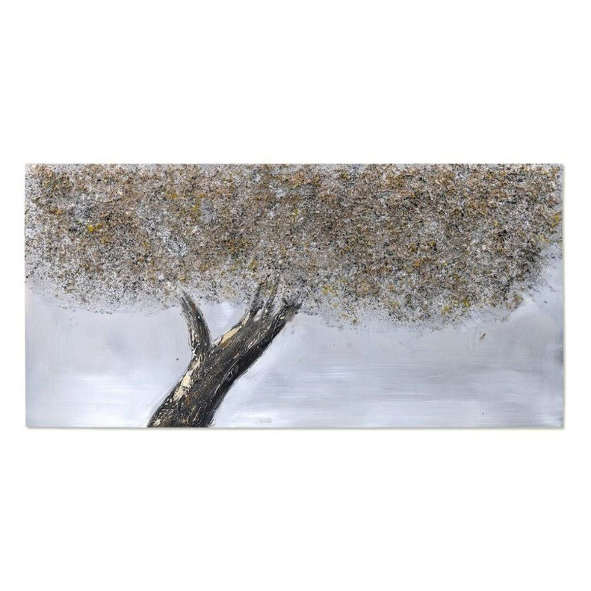 Quadro dipinto albero dorato, 60x120 cm