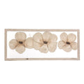 Quadro dipinto con fiori bianchi, 50x120 cm