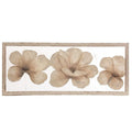 Quadro dipinto a mano con fiori bianchi, 50x120 cm