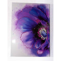 Quadro dipinto con fiore blu, 50x70 cm (kit da 3)