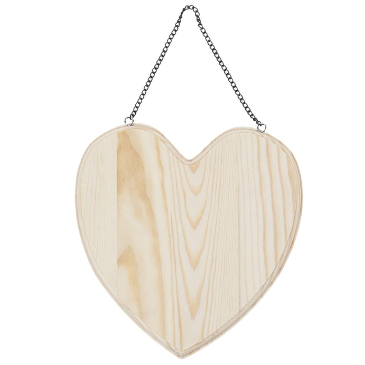 Decorazione a cuore in legno di paulownia, 21x20 cm (kit da 10)